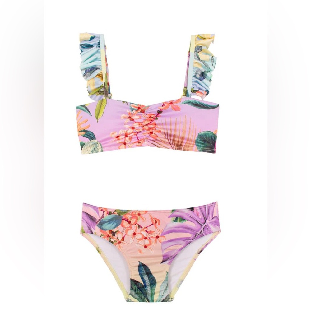 PQ Swim - Lavender & Pink Oasis Flutter Bikini NWT Size 8 GORGEOUS!